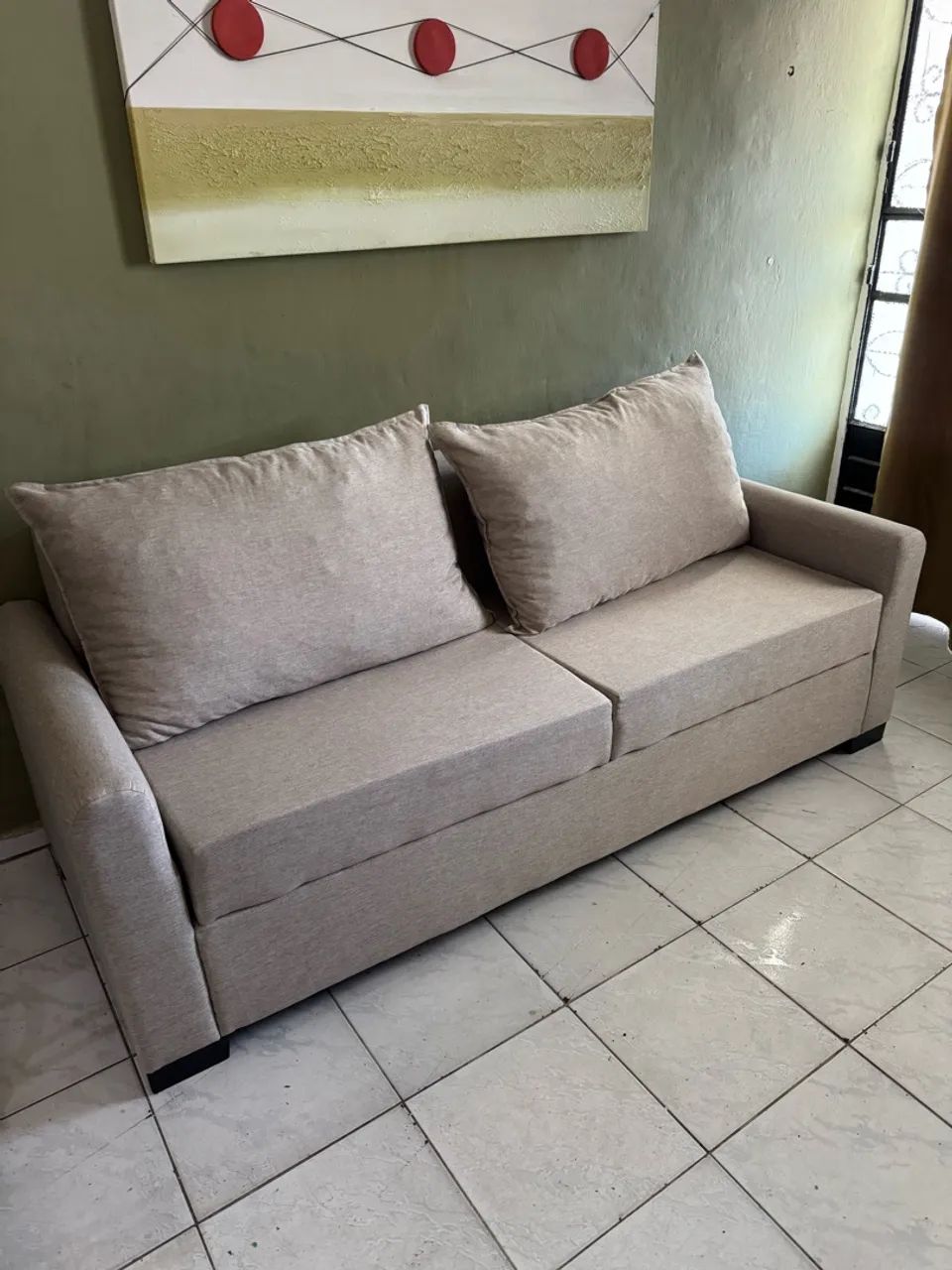 Sofá retrátil em Linho - Novo  - Foto 2