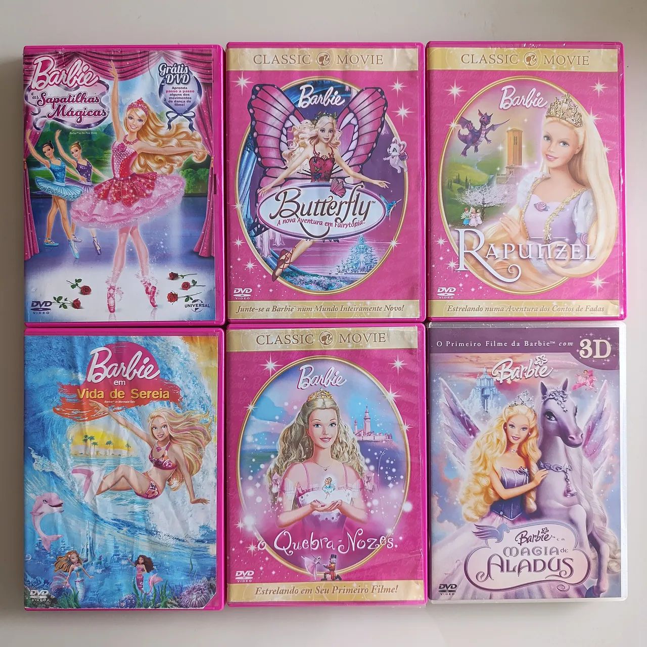 Coleção 7 DVDs Barbie com Caixa Original 3D