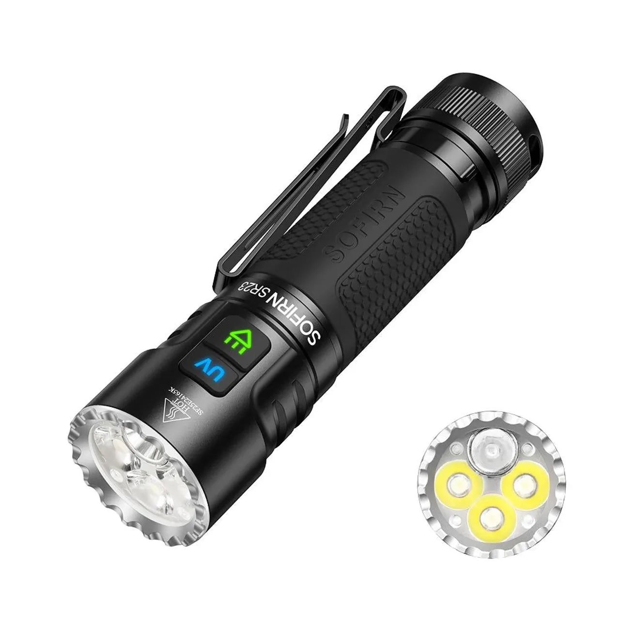 Lanterna Sofirn SR23 3300 lúmens + Luz UV