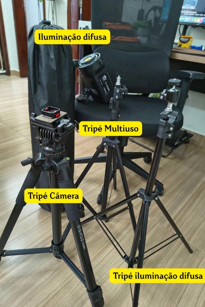 KIT AUDIOVISUAL - CÂMERA SONY ZVE-10+KIT ILUMINAÇÃO+ LENTES+GIMBALS+ACESSÓRIOS - Foto 2