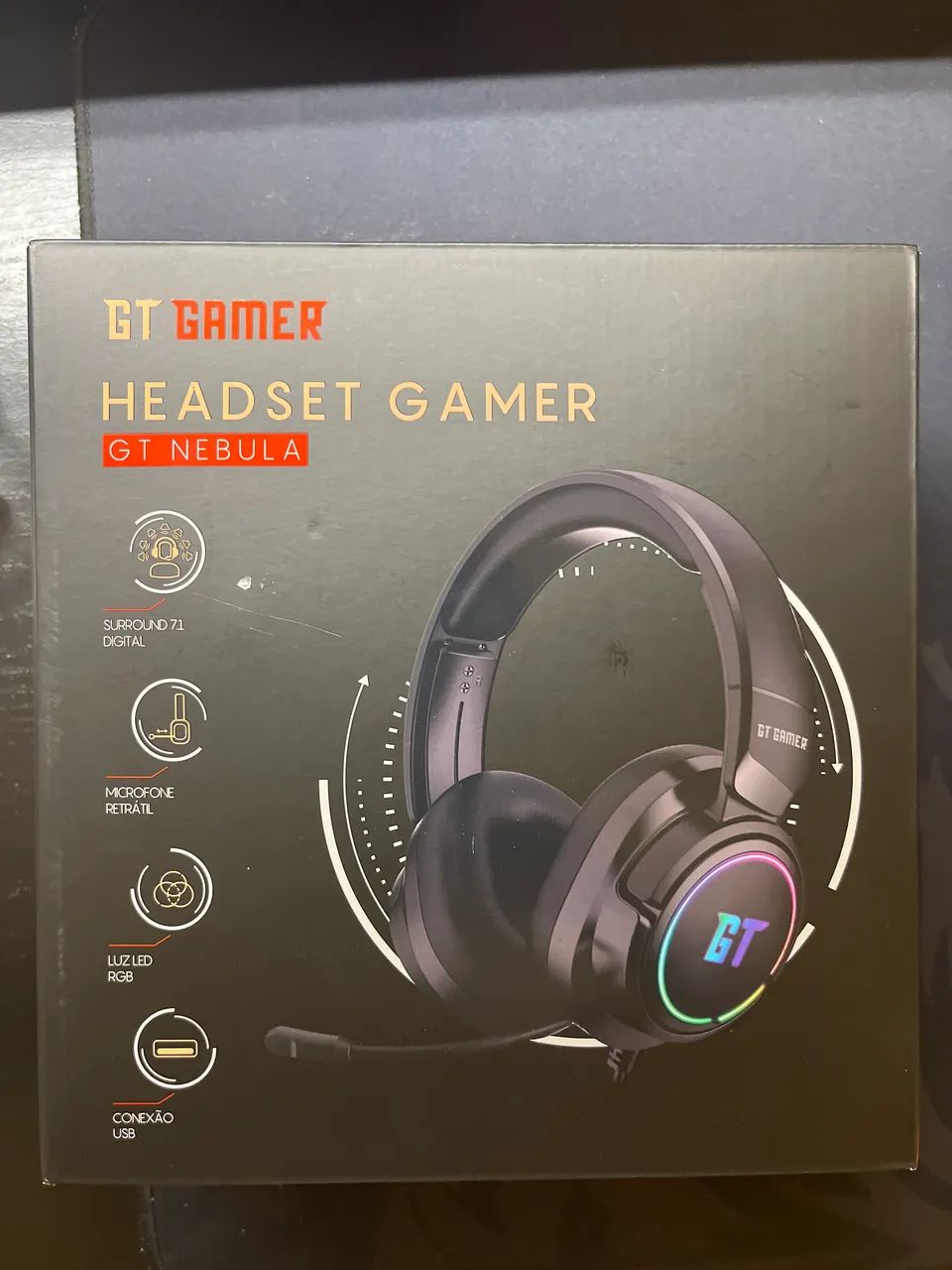 Headset Goldentec GT Nebula RGB USB com microfone retrátil  - Foto 5
