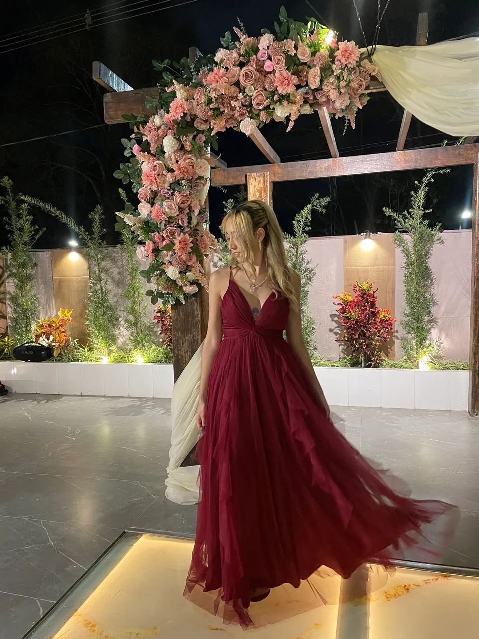 Vestido madrinha marsala