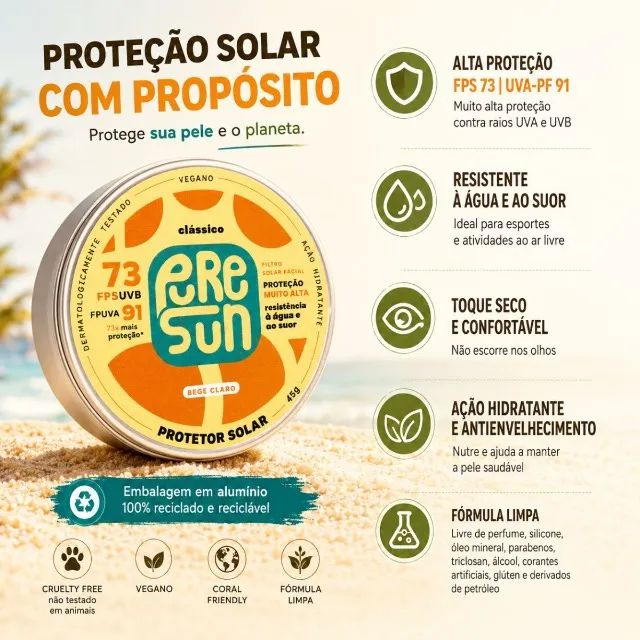 Protetor Solar Puresun Bege Claro - Foto 2