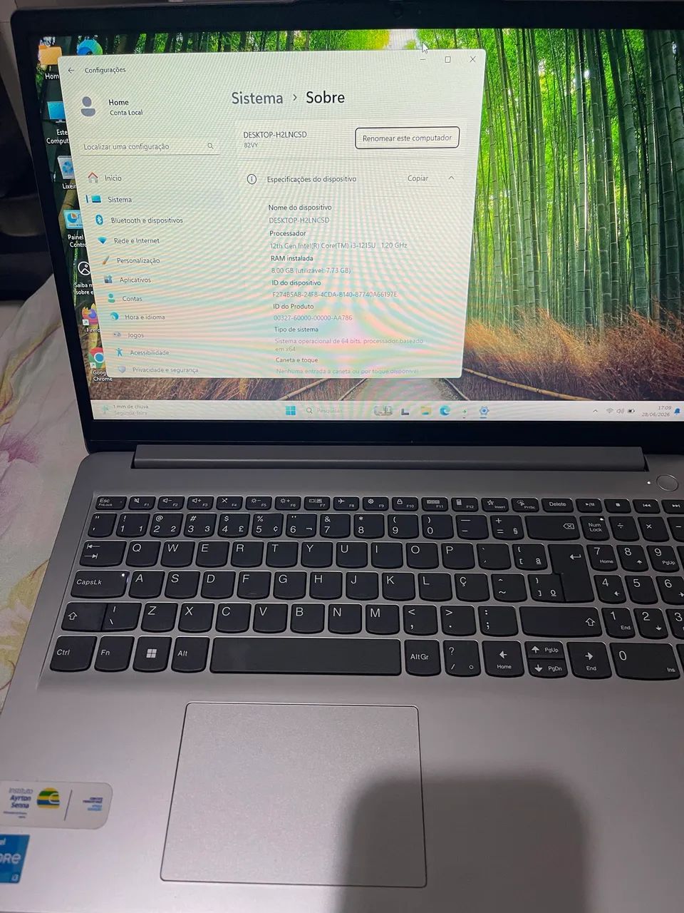 Notebook Lenovo i3 12ª m.2 256gb 8gb de ram - Foto 4