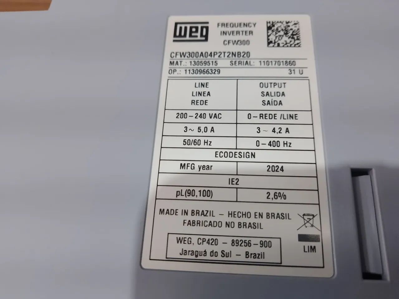 Inversor de frequência Weg cfw300 1cv 220v - Foto 3