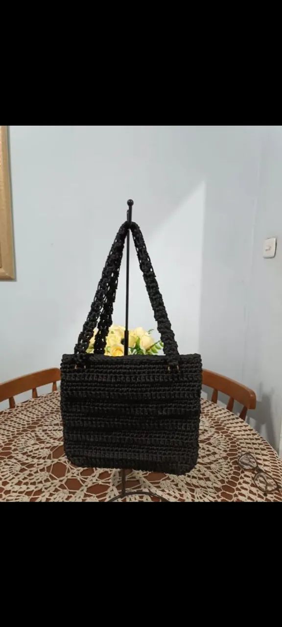 Bolsa sacola de crochê 