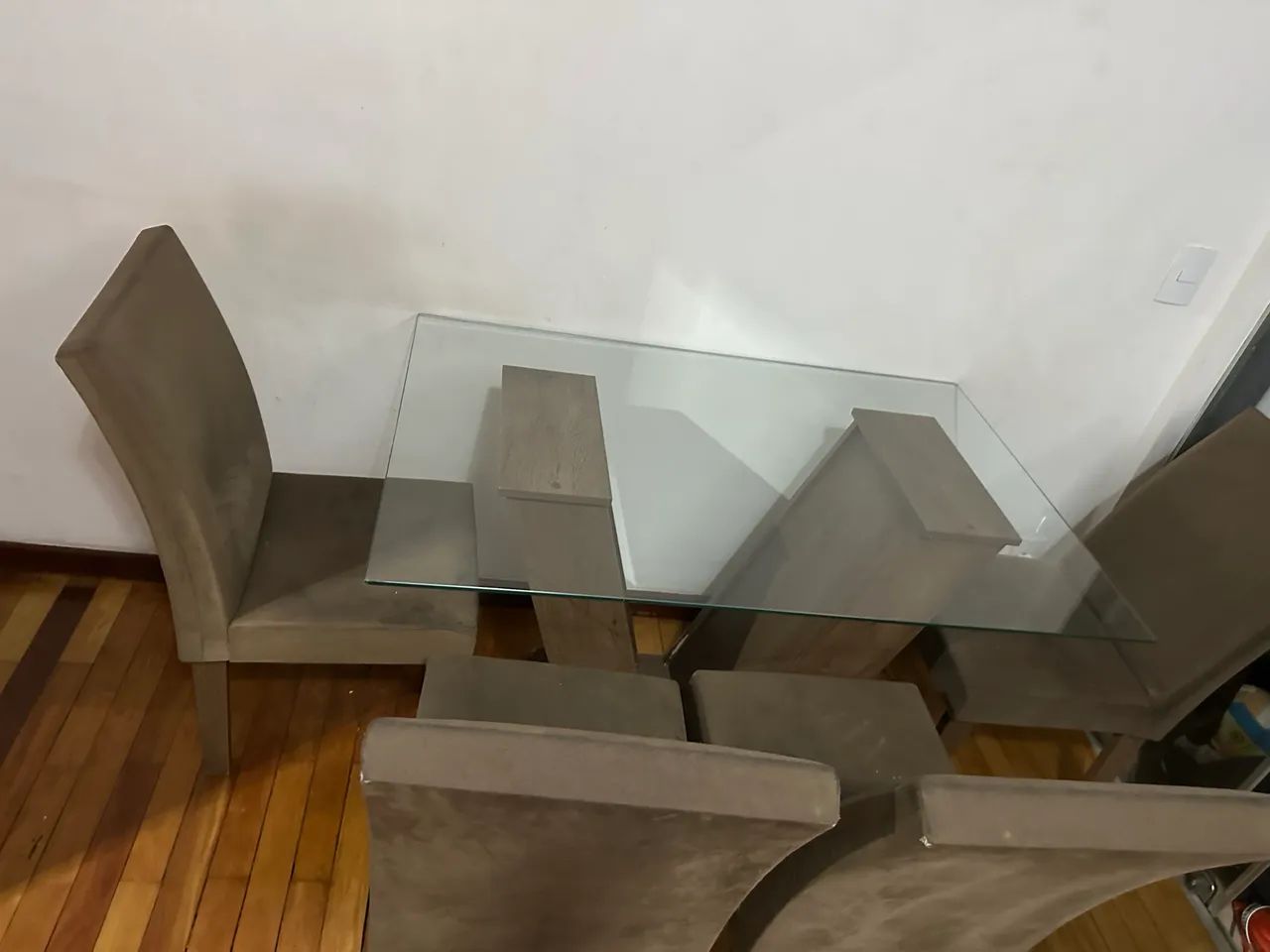 Mesa 120x80 c/4 cadeiras de tecido 
