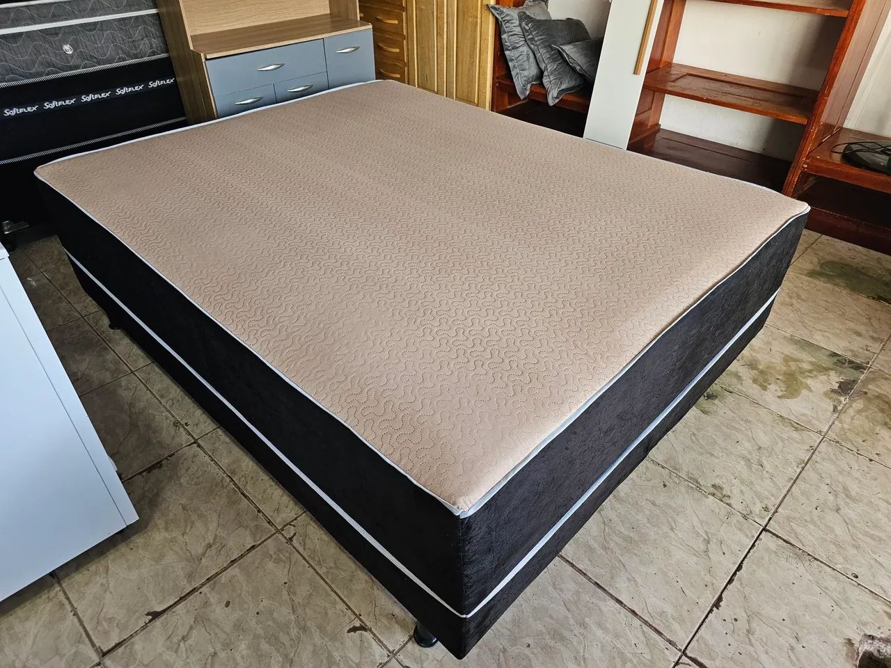 Cama queen unibox nova Molas ensacada  - Foto 3