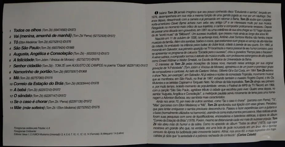 CD Tom Zé: Enciclopédia Musical Brasileira - Ano2000 - Foto 4