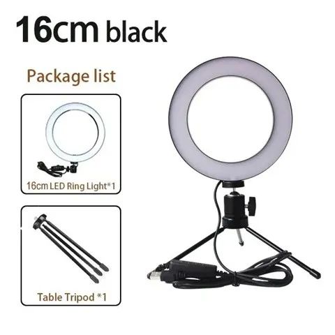 Ring Light 6 Polegadas 16cm 10w Usb Led Tripé Mesa - Foto 3