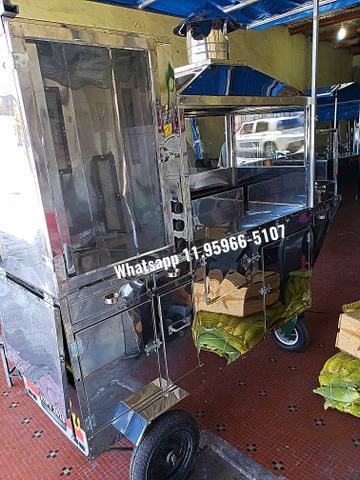 Carrinho de churrasco grego e churrasco inox