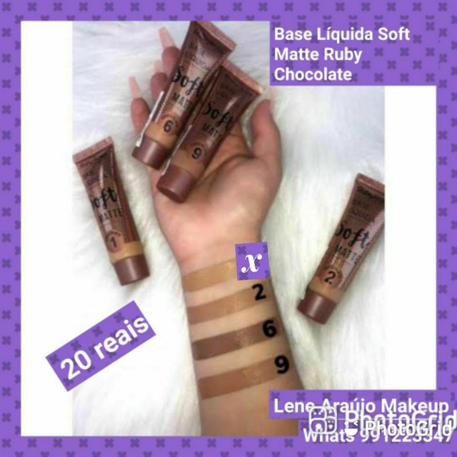 Base Líquida Soft Matte Ruby Rose Chocolate 2| Chocolate 6 e Chocolate 9