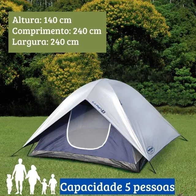 Barraca Acampamento Camping 5 Pessoas Impermeável Luna Mor