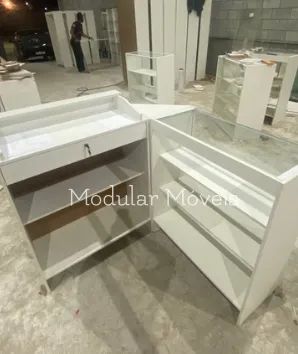 Balcão Caixa em L + Balcão Vitrine com Vidro Superior - Foto 2