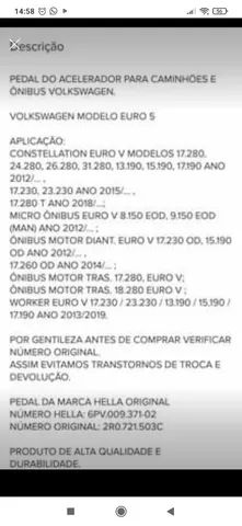 PEDAL DE ACELERADOR PARA CAMINHÕES E ÔNIBUS VW. ( 6PV 009 371-02 ) ORIGINAL MODELO HELLA