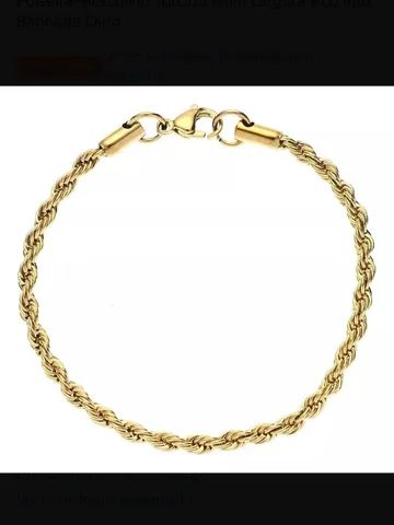 Pulseira dourada trançada ou cruz - Foto 3