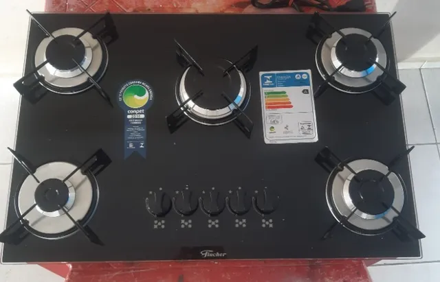 Fogão Cooktop Fischer 5Q Top Elétrico/Gás Mesa Vitrocerâmica - Fischer