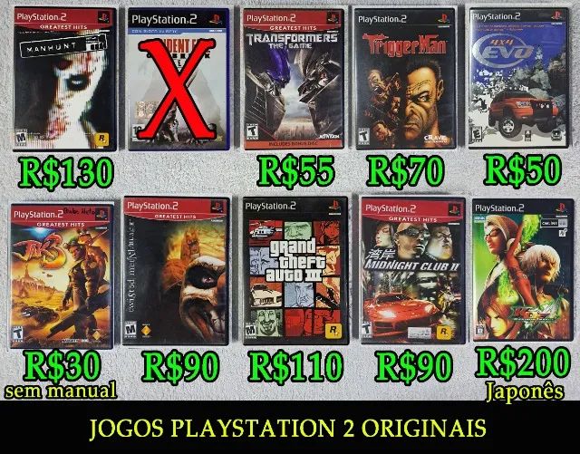 PS2 - Pacote de 10 Jogos de PlayStation 2