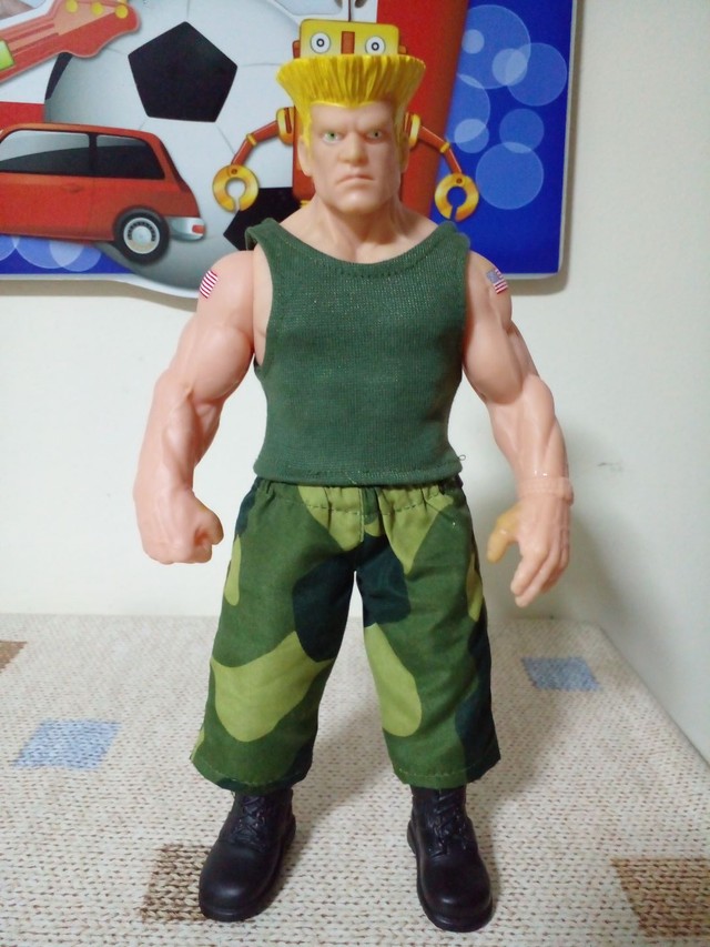 Super-herói Boneco Guile do Street Fighter