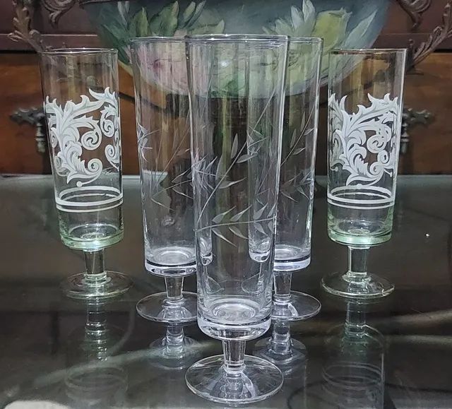 Antigas Taças em Cristal 