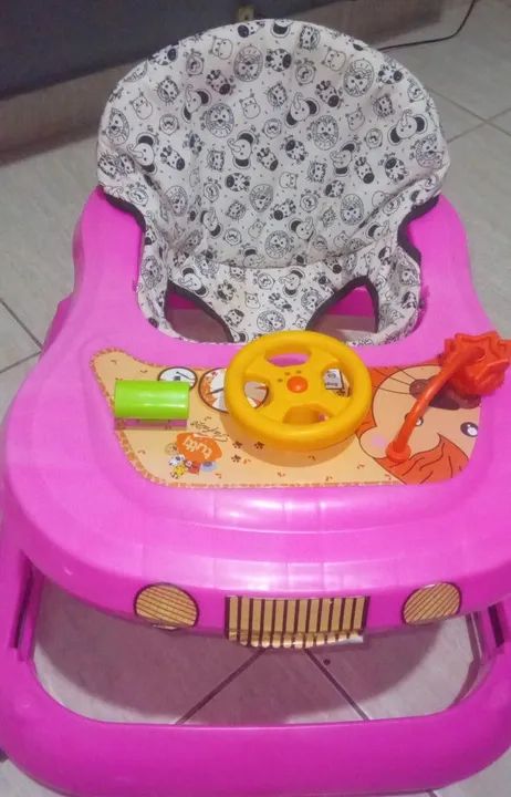 Andador Bebê Carrinho Rosa - Foto 3