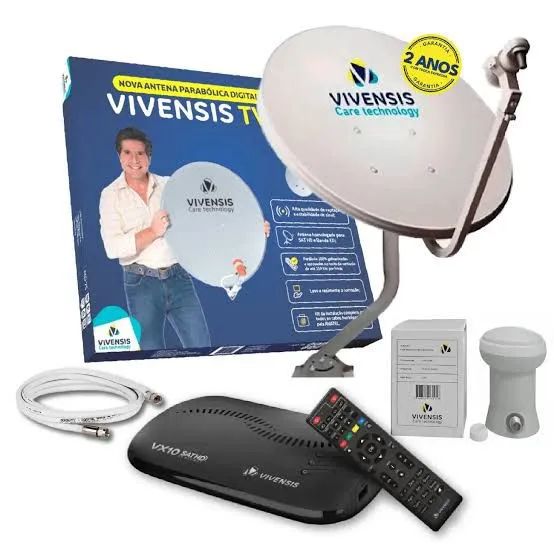 Kit Parabólica Completo Vivensis, instalação de antena 