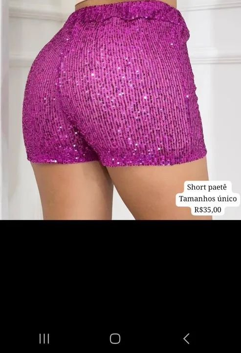 Short Paetê Rosa - Foto 2