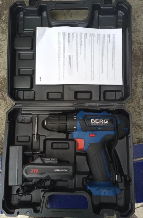 Parafusadeira e Furadeira Sem fio Bivolt 21v Marca Berg - Foto 4