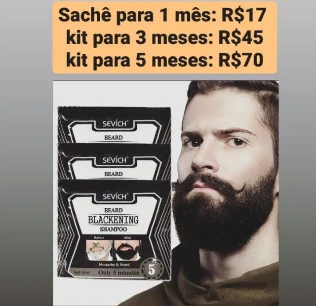 Shampoo escurecedor de barba Beleza e sa de Quintino Cunha