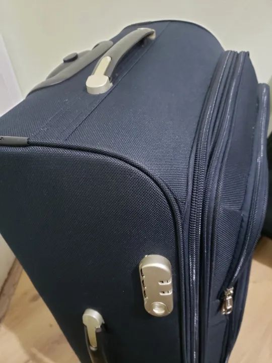 Mala de Viagem Grande Clovis Poliéster Azul - Foto 2