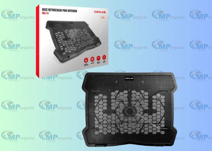 Loja MP Imports: Base para Notebook C3Plus NBC-01BK 14' Preto - Refrigerada com Cooler