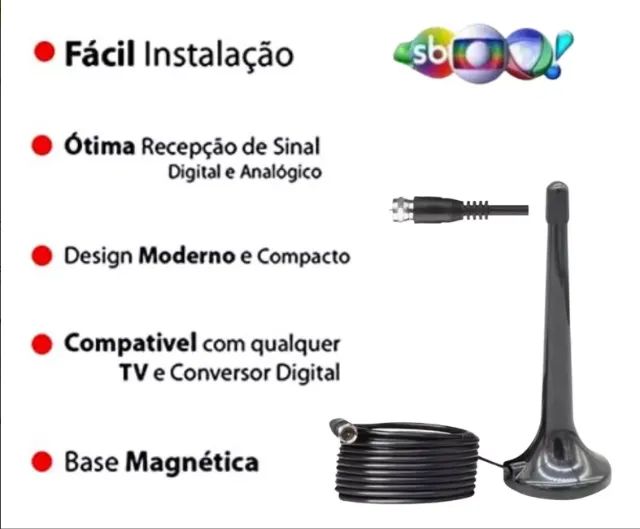 Antena Digital Tv Interna Amplificada Hdtv 4k Hd - Cabo 3m - Foto 2
