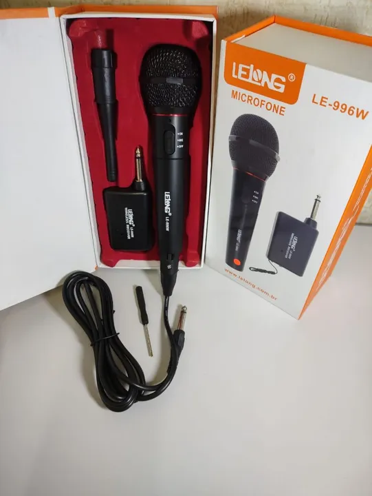 Microfone Wireless Karaokê e Fio