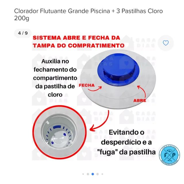 FLUTUADOR MARGARIDA COM TRES PASTILHAS ULTRACLOR  - Foto 4