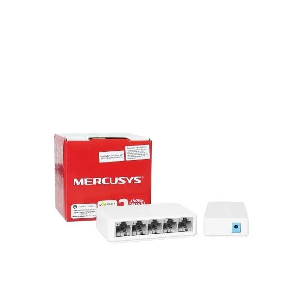 Switch de Mesa Mercusys 5 portas 10/100Mbps MS105  Loja Coimbra Computadores Entregamos - Foto 2
