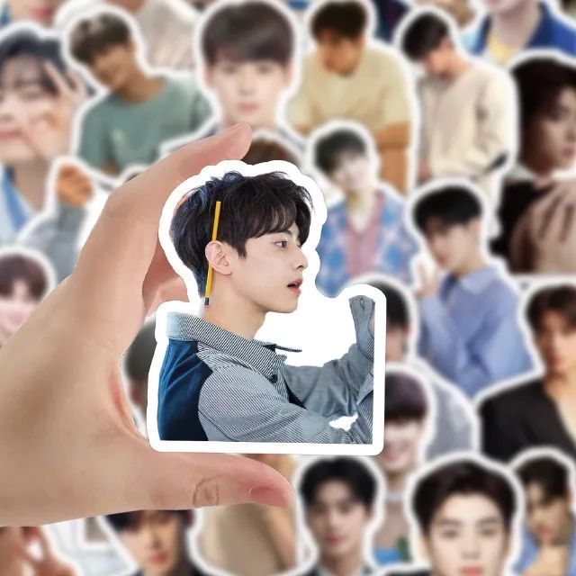 Kit 60 Adesivos de Cha Eun-woo - Autocolantes Pcs Peças Unidades K-Pop Kpop - Foto 5