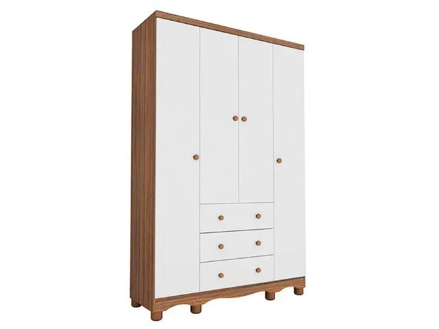 Guarda-Roupa Infantil com 4 Portas e 3 Gavetas | Espaço Ideal para Organização! - Foto 3