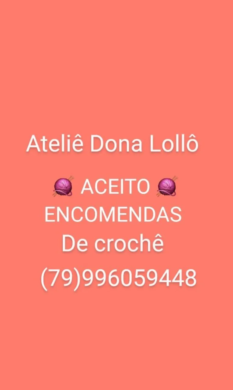 Peças de Crochê Sob Encomenda - Ateliê Dona Lollô