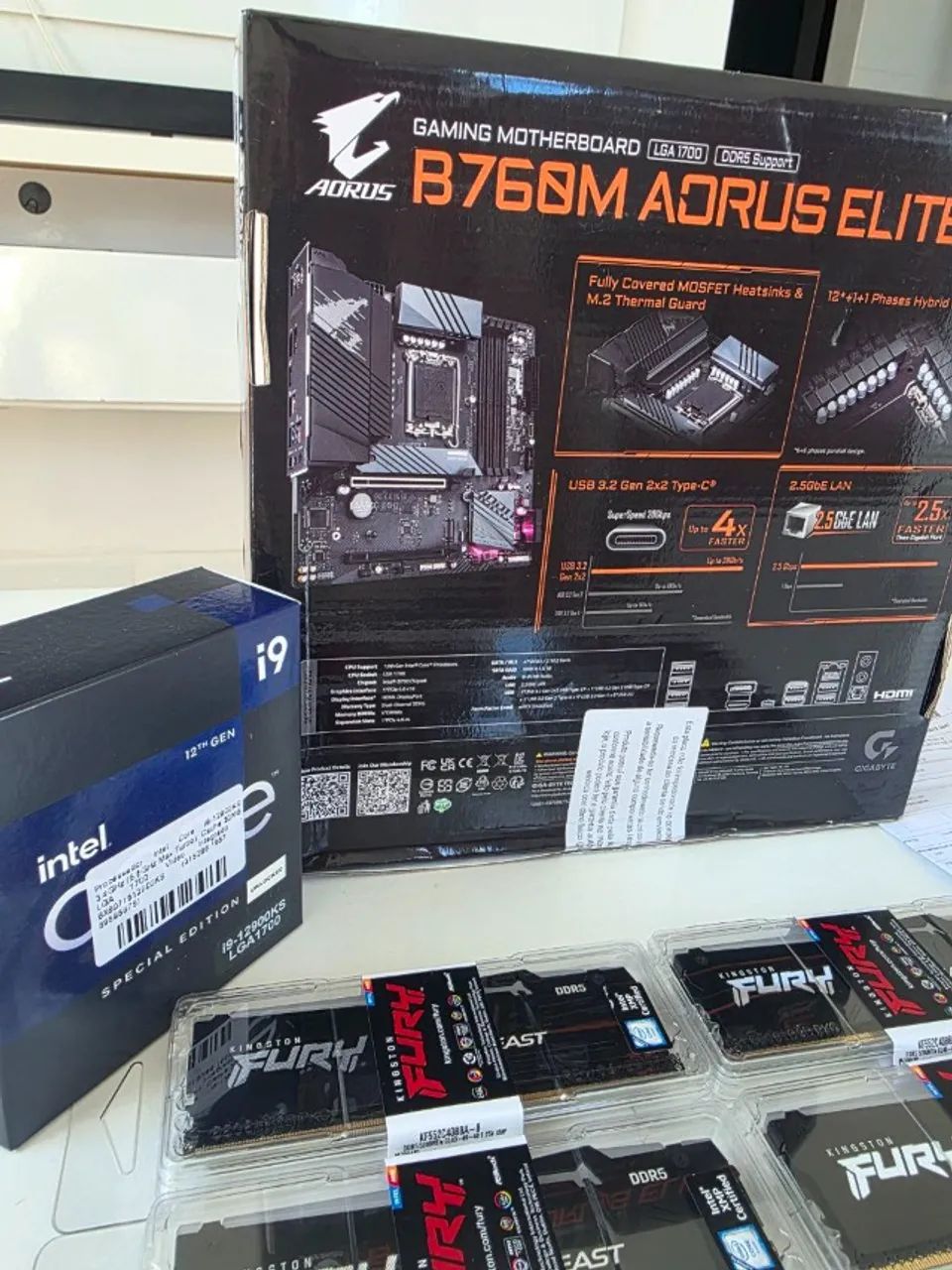 Kit Am5 Placa Mãe B760m AORUS ELITE, Processador I9 12900ks - Foto 2