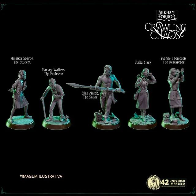Miniatura para Arkham Horror - Investigadores (Coleção Crawling Chaos) - Sem Pintar - 42mm