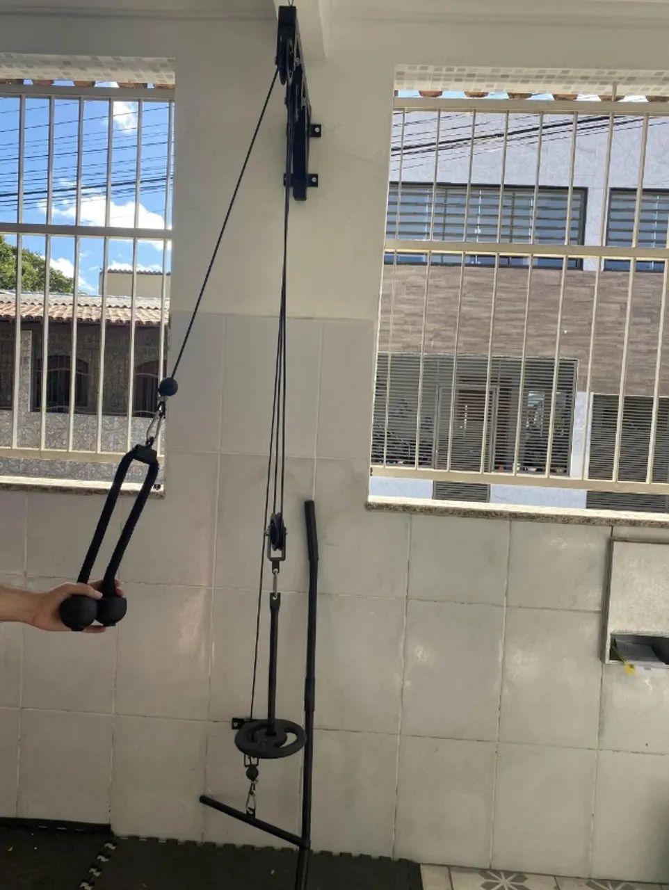 Mono Cross Over Musculação Treino Puxada Polia Alta E Baixa + Puxadores - Foto 3