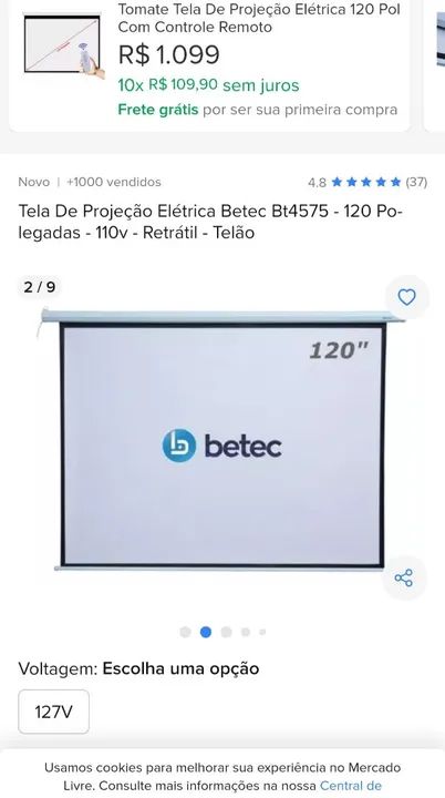 Retroprojetor eletrico Betec 120 com controle ( RS 300.00) 27 9  *) - Foto 2