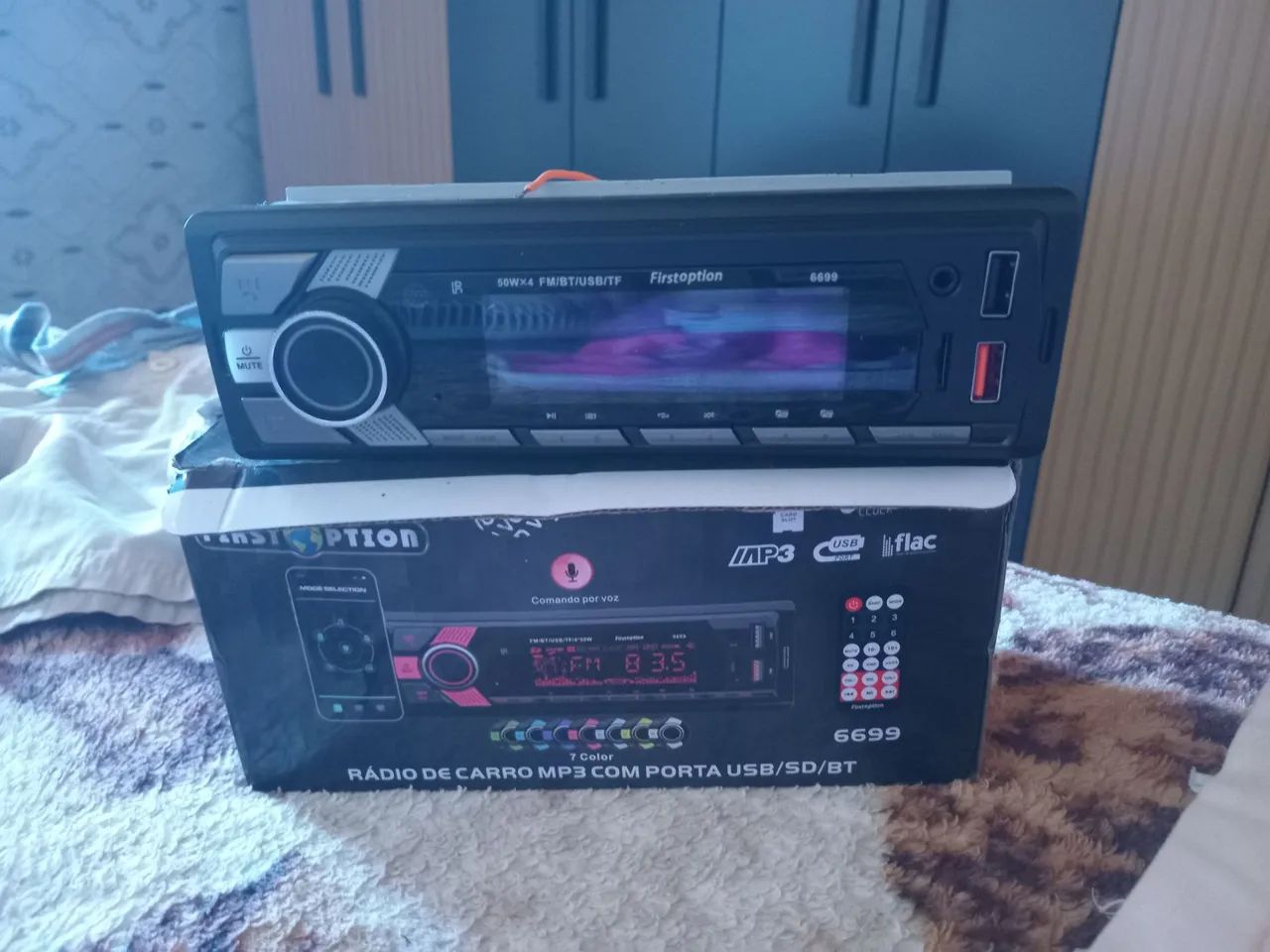 !RÁDIO QUEIMADO! para consertar  Rádio de Carro MP3 com USB/SD/BT - First Option  - Foto 2