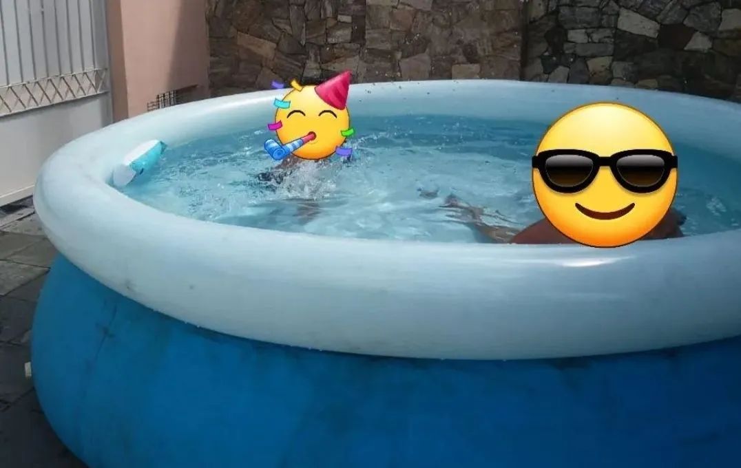 Piscina Redonda 3.700L Borda Inflável + Bomba de Ar Manual!!!