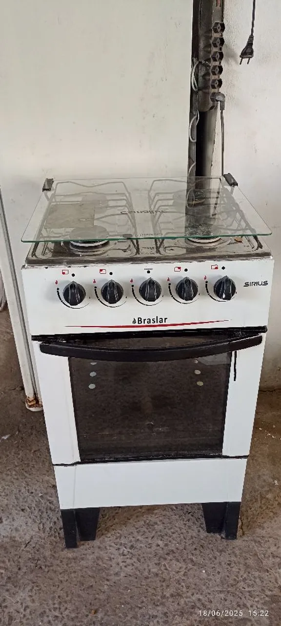 Fogão Braslar Sirius 4 bocas com tampa de vidro