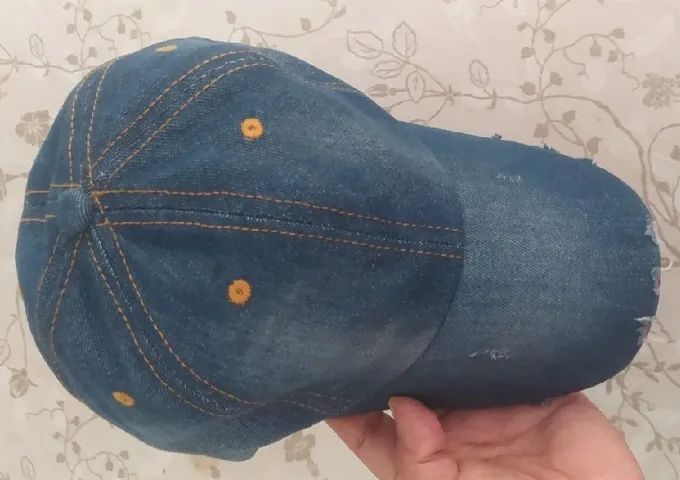 Boné Beisebol com Aba Curva - "JEANS"  - 100% Algodão. * - Foto 4