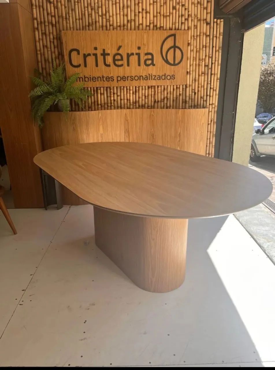 Mesa de Jantar Oval MDF Freijó  - Foto 4