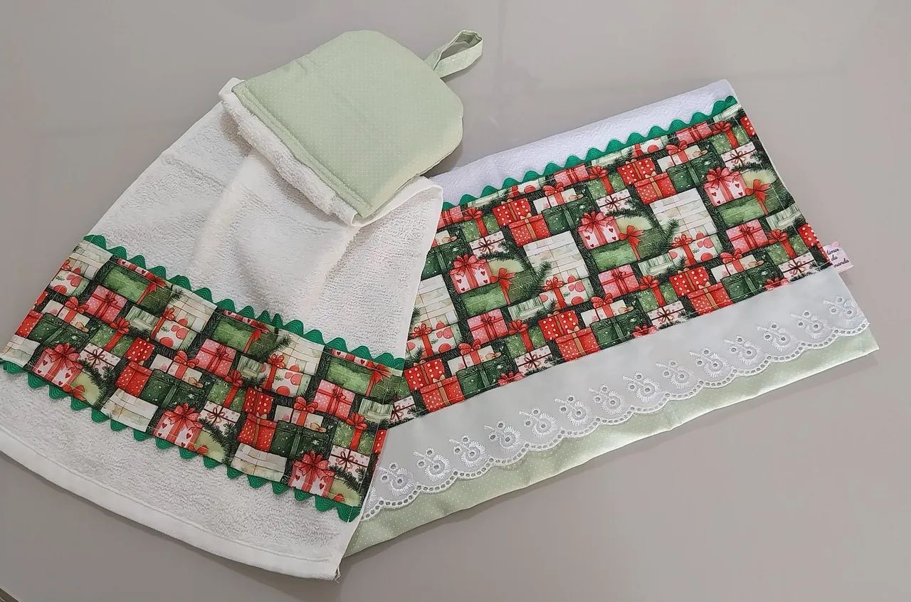 KIT: 1 BATE MÃO COM 1 PANO DE PRATO - Foto 2