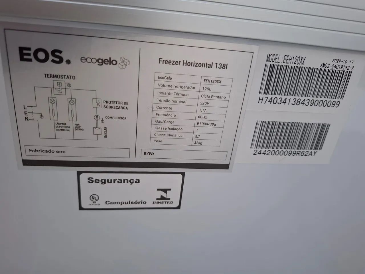 Freezer Horizontal EOS 100 Litros.comprei e nunca usei...zero com nota - Foto 5