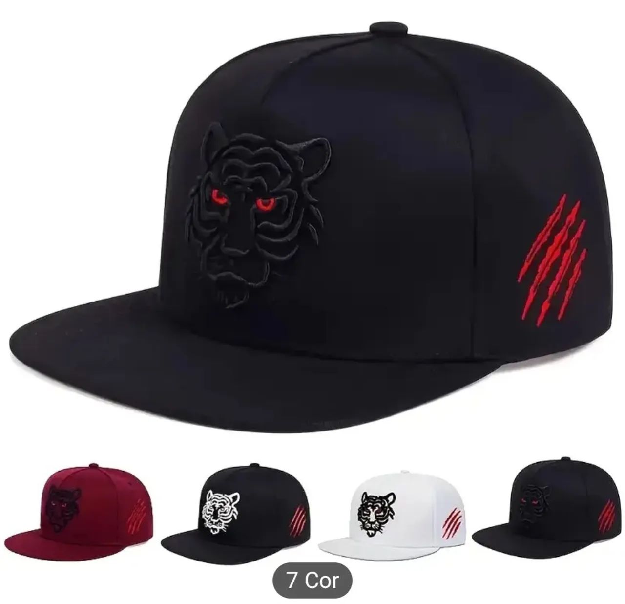 Boné Preto com Tigre e Garras Vermelhas - Foto 2